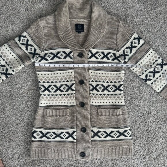 Sansara Aztek wool blend knit button up cardigan sweater. Women's size M - Picture 9 of 11
